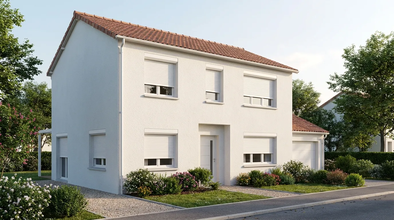 Maison équipée de volets roulants rénovation blancs